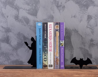 Batman Metal Bookend, Super Hero Decorative Book Ends, Dark Knight