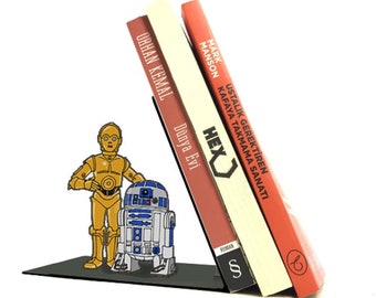 Star Wars R2D2 and C3PO Bookend/Book stopper/ Book Holder/Father's Day Gift idea/ Home Office Decoration/Desk/ Retirement/ Graduation