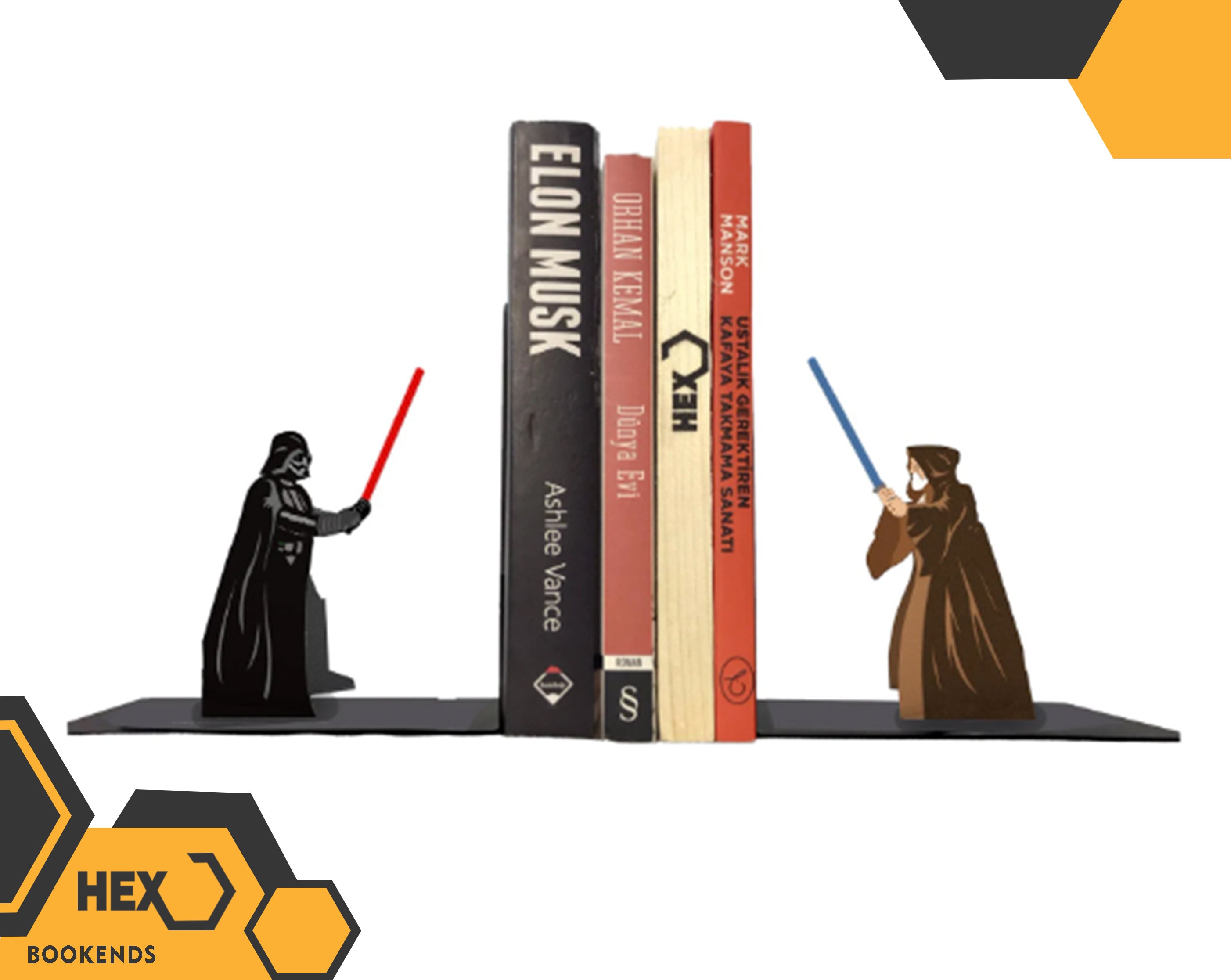 Star Wars Obi Wan Kenobi and Darth Vader Bookends/ Book Stoppers