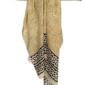 Leher Sarong Cover-up, 100% Cotton Hand Block Print, Natural Dyes