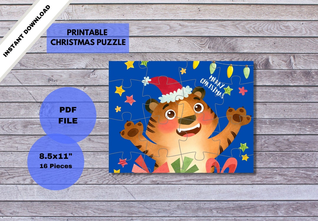 Printable Christmas Jigsaw Puzzle For Kids DIY Christmas Puzzle For