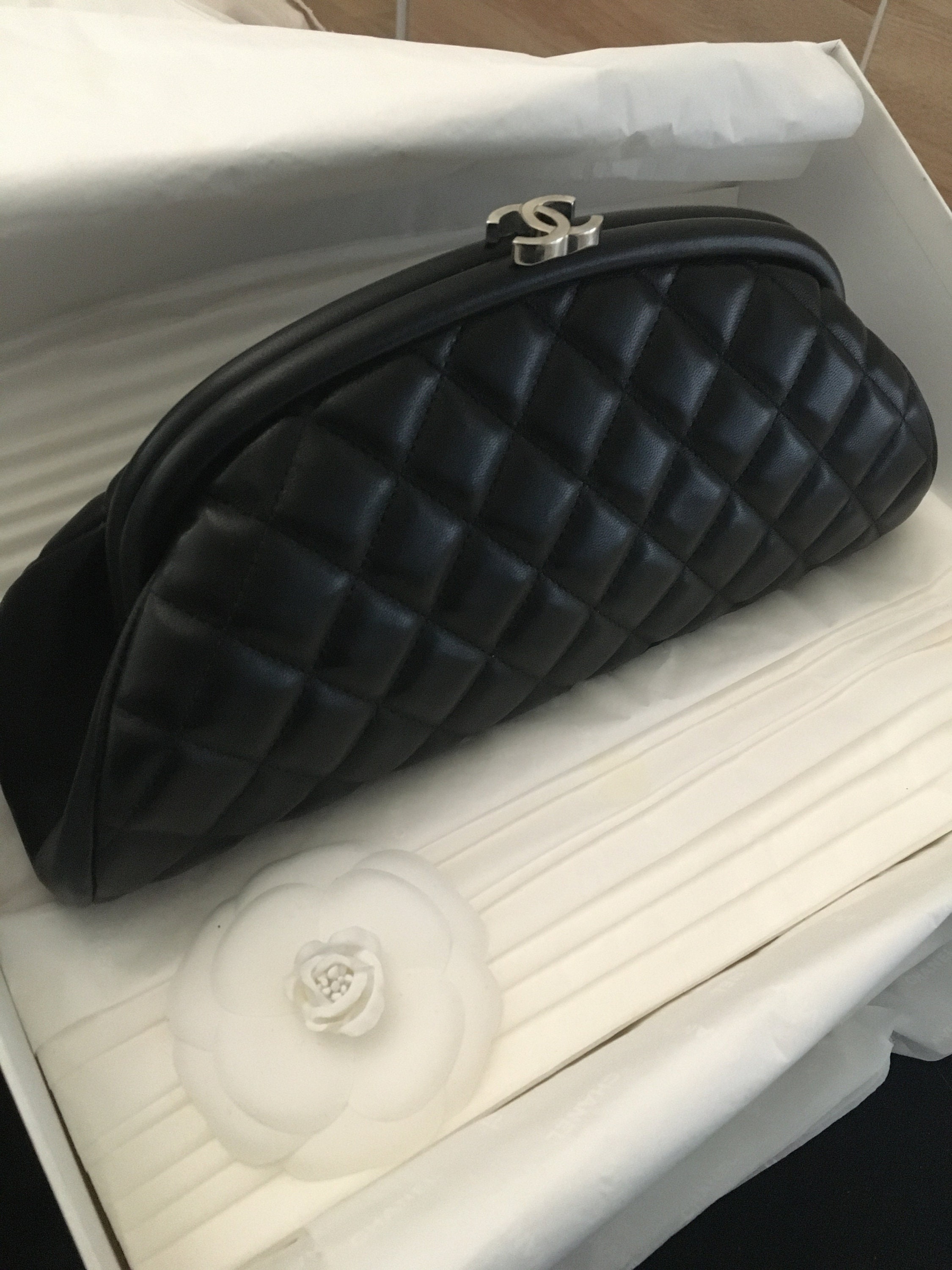 chanel quilted purple bag