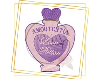 Love Potion embroidery design - Wizarding School for witches and wizards inspired Collection