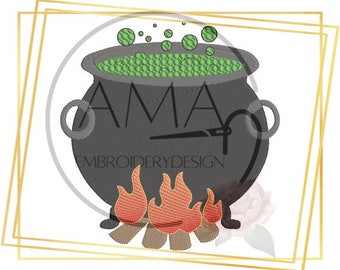 The Potions Cauldron embroidery design - Wizarding School for witches and wizards inspired Collection