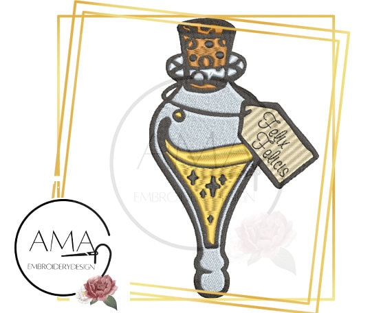 Felix Felicis Liquid Luck Potion Bottle Embroidery Design