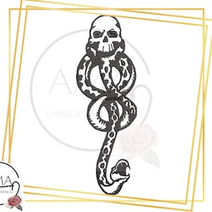 The Dark Mark Death Symbol embroidery design - Wizarding School for witches and wizards inspired Collection