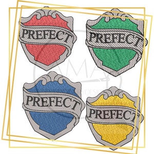 School Prefect Badges embroidery design - Wizarding School for witches and wizards inspired Collection