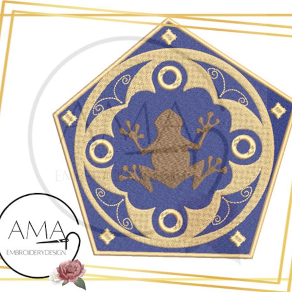 Chocolate Frog Candy embroidery design - Wizarding School for witches and wizards inspired Collection