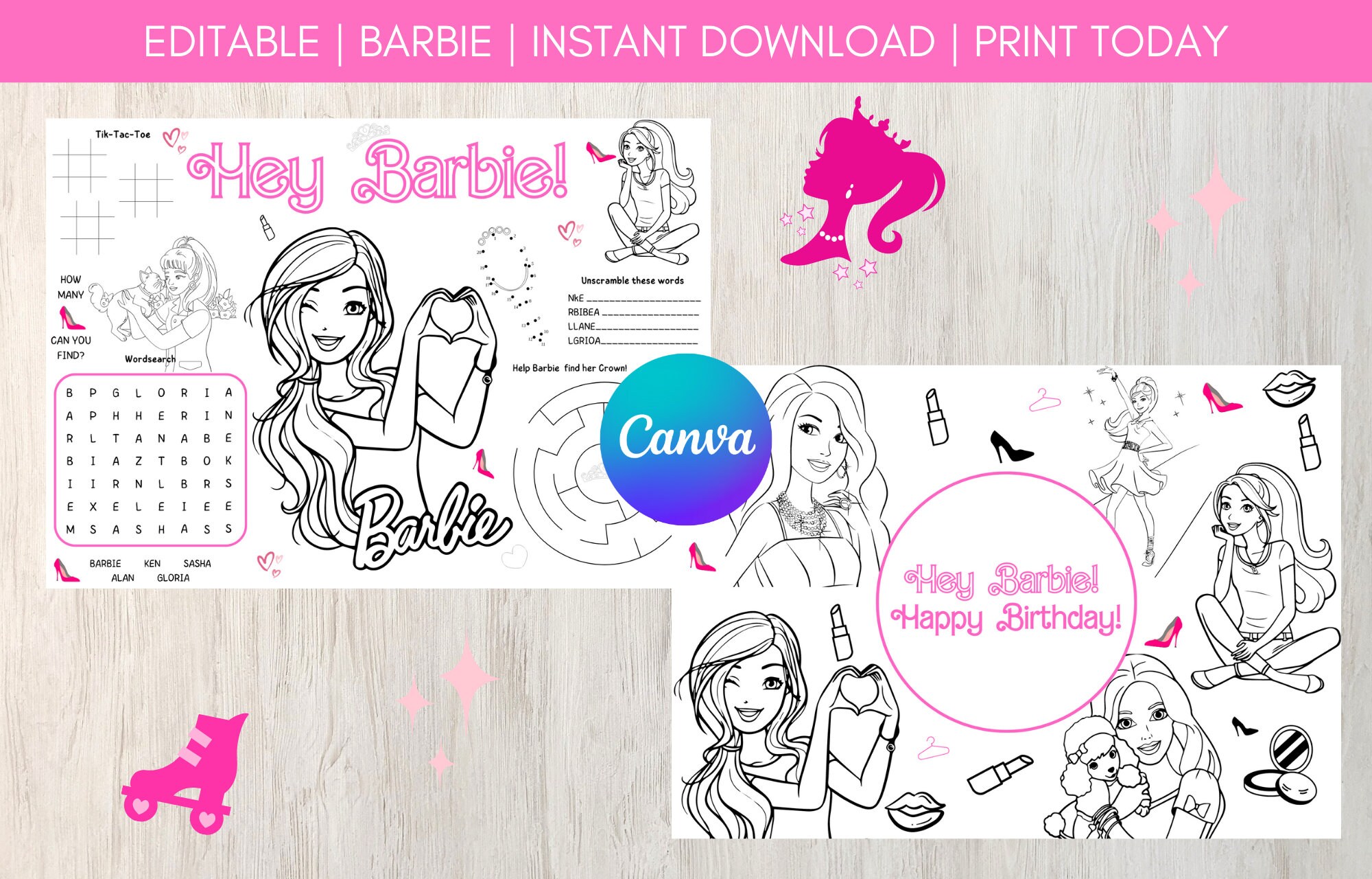 PRINTABLE Barbie Coloring Pages 30 Pages 