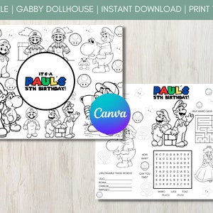 Super Mario Bros. Coloring Book Pages, 40 Printable Pages for Kids,  Birthday Parties, School Work, Past Time, Fun Activity, PDF 