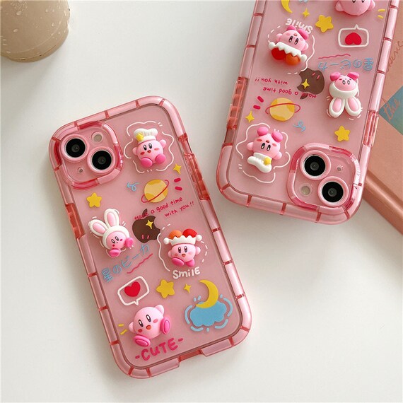 Cute Cartoon Kirby Phone Case Iphone 14 Iphone 13 Etsy