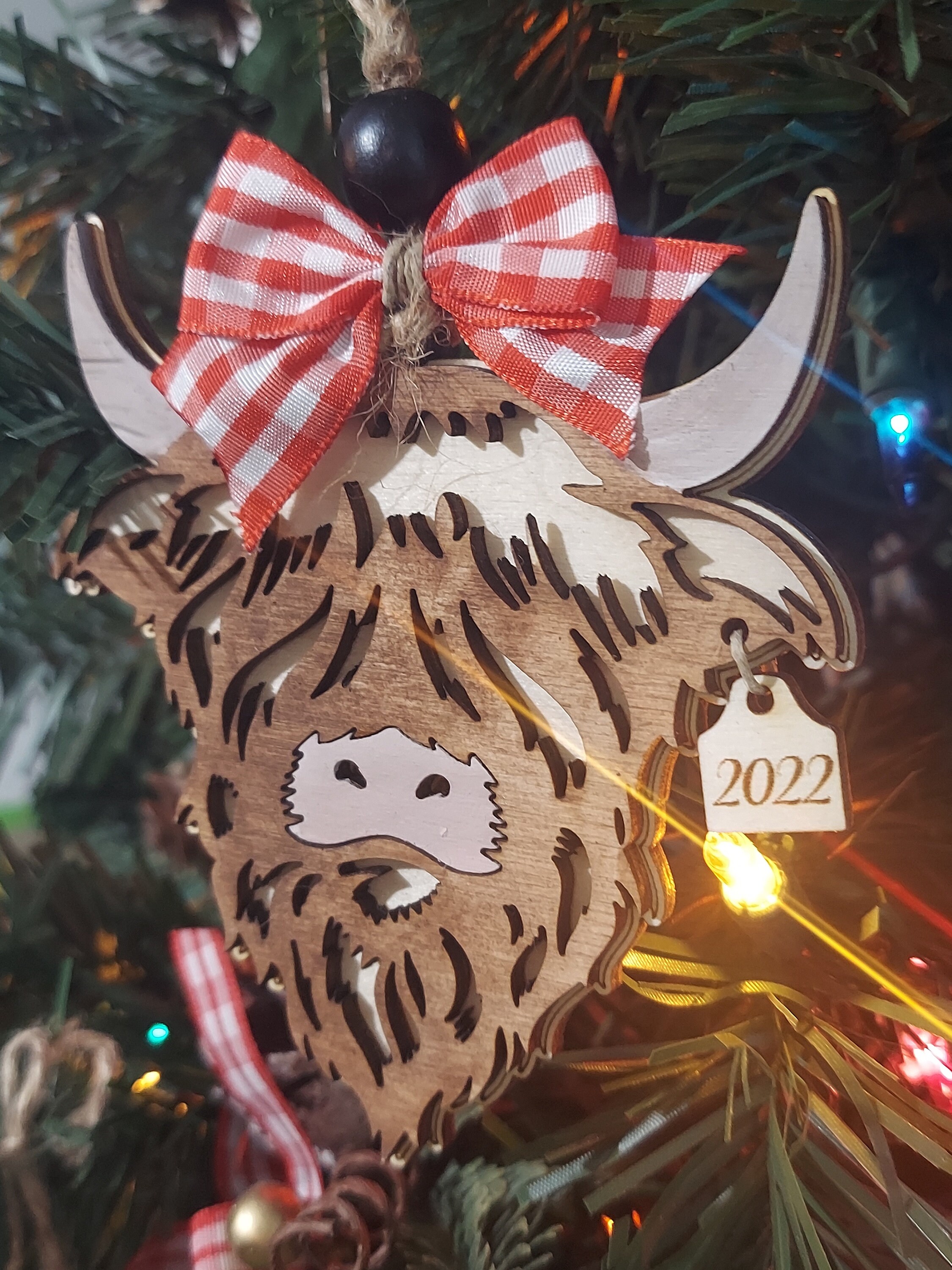 Personalized Highland Cow Christmas Ornament Farmhouse - Etsy