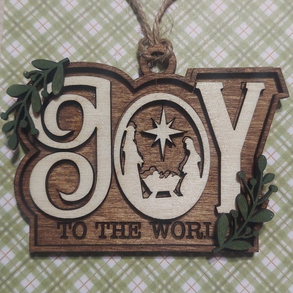 Joy to the World Nativity Ornament | Laser cut | Handmade