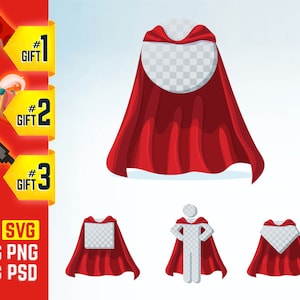 Capa vermelha super-herói popular svg empoderador presente v11