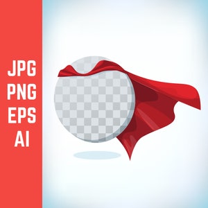 Super herói capa vermelha popular svg png capa vetor com tutorial ilustração digital
