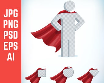 Superhero red cape with tutorial do it yourself digital file svg version 07