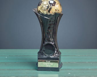 Gold & Black Football Trophy – Custom Engraved Award - 16cm