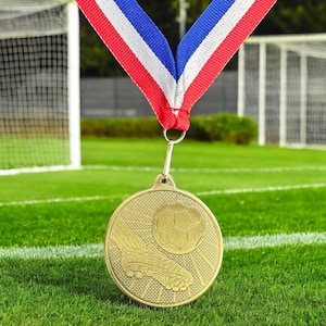 Gold Football Medals, With Engraving or Logo