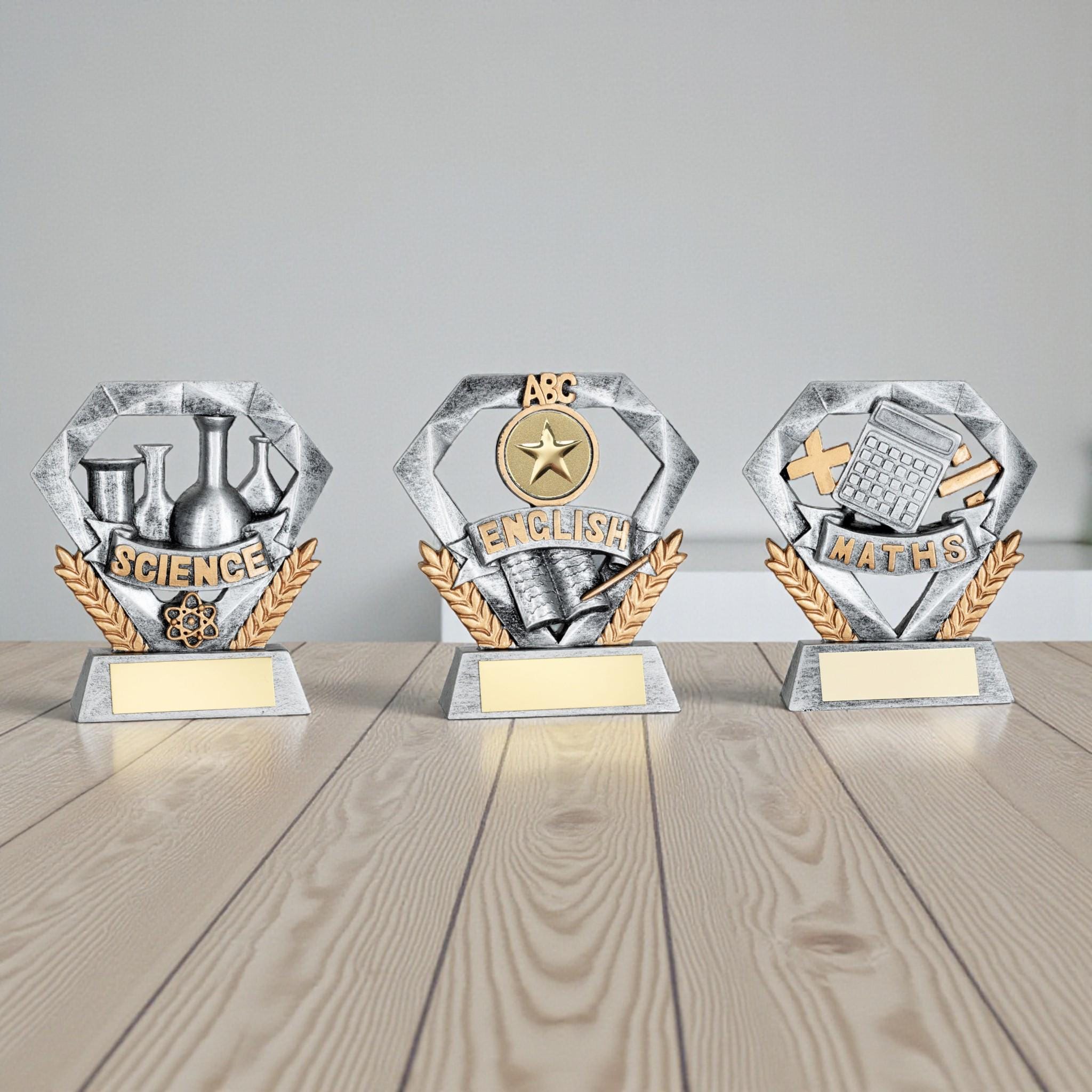 Trophy In School School Subject Trophy | Science English Maths & More | Personalized ...