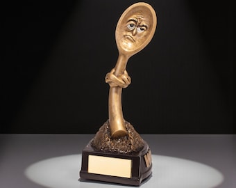 Funny Wooden Spoon Trophy – Custom Engraved | Joke Award | Loser Prize | Booby Prize