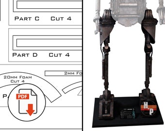 Life-size IG-12 Legs, Feet & Base EVA Foam Template Pattern | The Mandalorian Assassin Foam Droid | Star Wars Droid