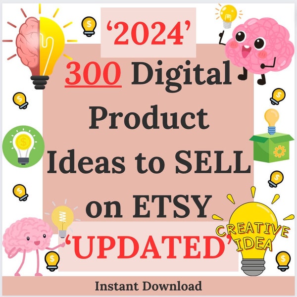 Digital Product Ideas to Sell on ETSY 2024, 300 High Demand Digital Product Lists to Sell, Digital Product Ideas, Etsy Digital Products