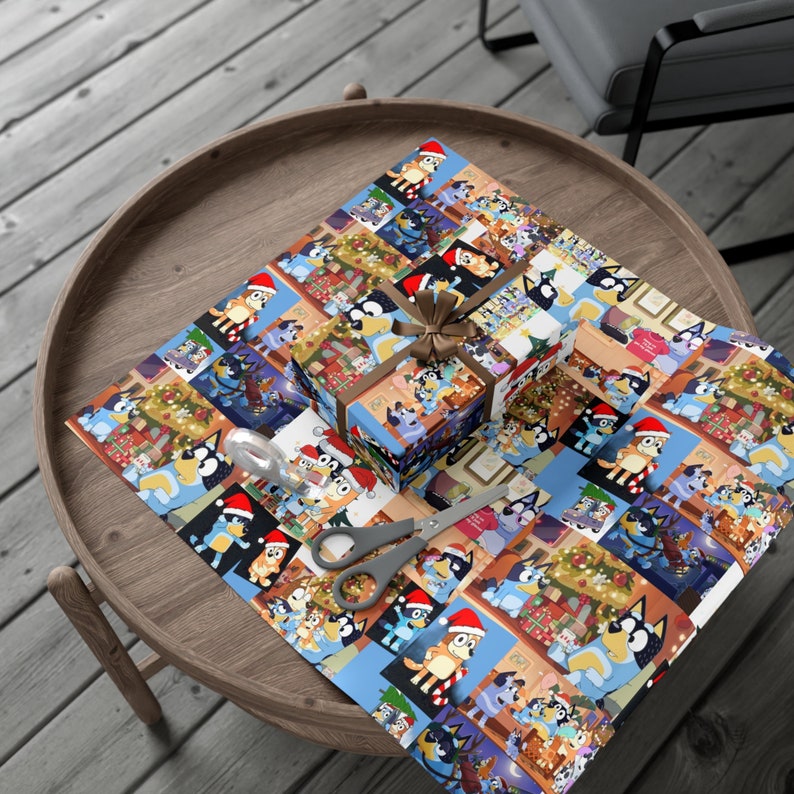 Bluey Christmas Gift Wrapping Paper, Bluey & Bingo, Xmas Wrapping Paper