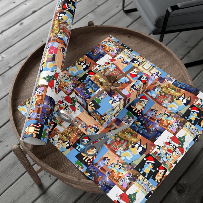 Bluey Christmas Gift Wrapping Paper, Bluey & Bingo, Xmas Wrapping Paper