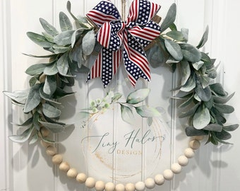 Patriotic Wreath, 4th of July Wreath, Memorial Wreath, Veterans Day Wreath, Front Door wreath