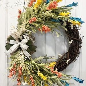 Spring Wreath, Spring Grapevine Wreath, Season Wreath, Farmhouse Spring Wreath