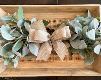 Farmhouse Swag, Lambs ear Swag, Door Swag, Mirror Swag, Wall Swag, Mirror Decor, 20" Swag, 30" Swag