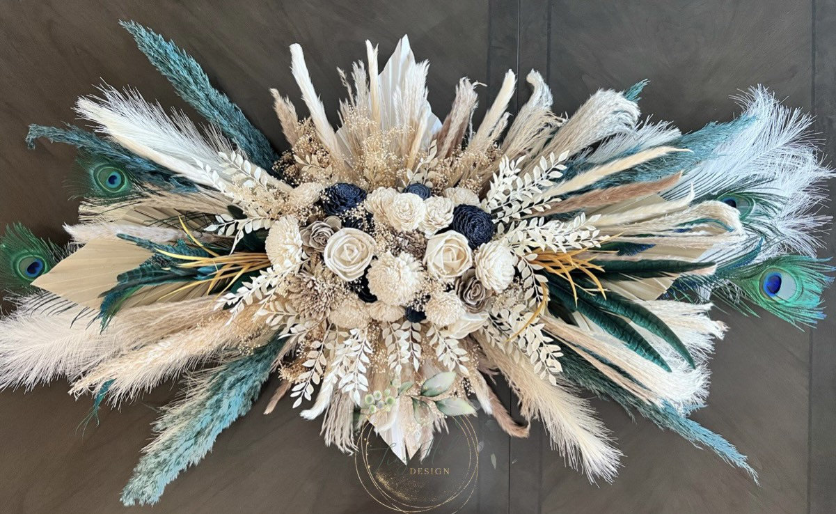 Bohemian Peacock Floral arrangement