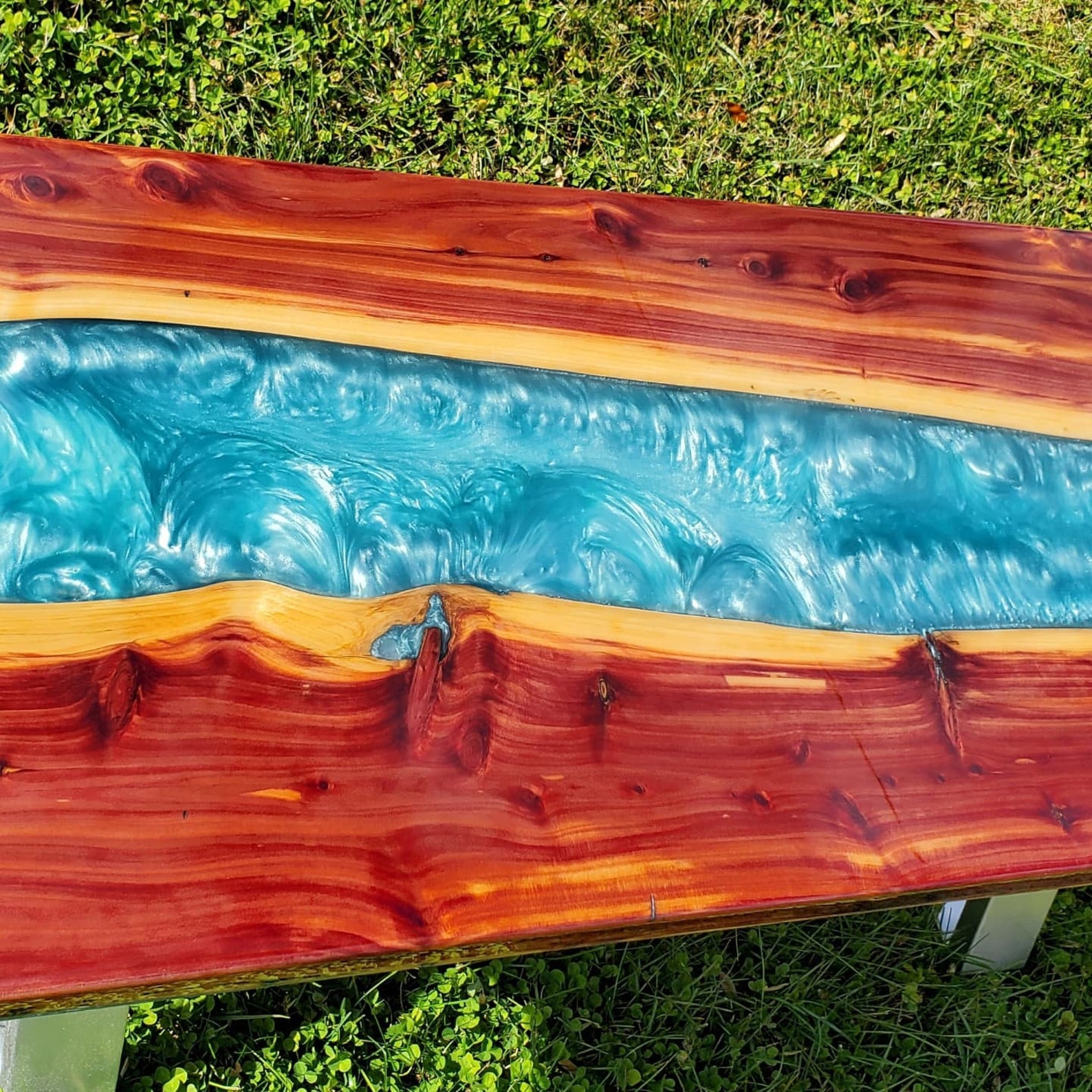 Red Cedar Epoxy Coffee Table Etsy