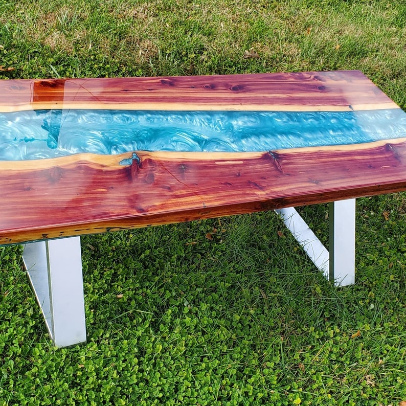 Red Cedar Epoxy Coffee Table Etsy