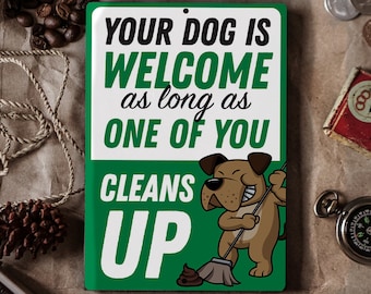 Pick Up After Your Dog | Metal Yard Sign | Clean Up After Dog | No Poop | No Pets | Garden Sign