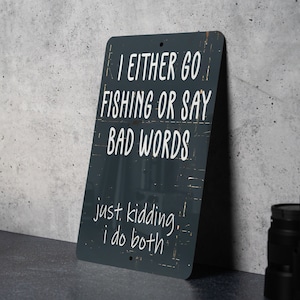 Humorous Fish Shop Signs Fishing Humor Metal Sign, Funny Fishing Decor, Wall Art for Anglers ...