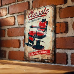 a sign on a brick wall that says classic barbershop