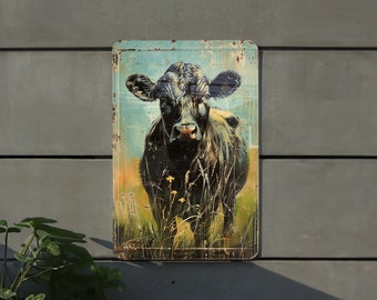 Devon Cattle Metal Sign, Vintage Style Decor, Funny Farmhouse Art, Rustic Wall Hanging, Gift Idea