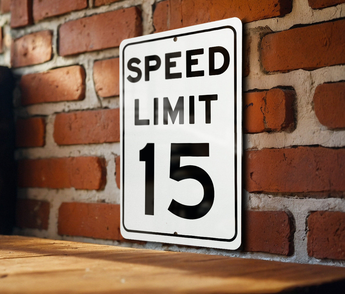 Speed Limit 15 MPH Sign - Residential and School Zone Aluminum