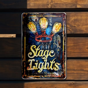 Vintage Metal Sign, Broadway Star, Stage Lights, Theater Acting, Home Decor