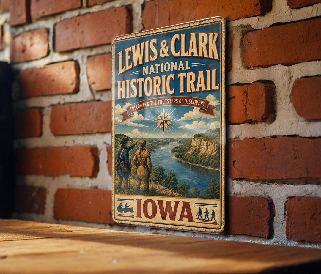 Vintage Lewis and Clark National Historic Trail Iowa Metal Sign ...