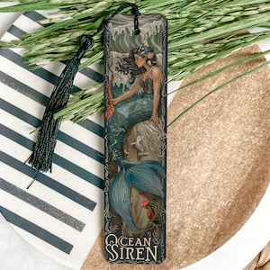 Ocean Siren Metal Bookmark, Mermaid Decor, Sea Theme Gift, Unique Bookmarks, Nautical Accessory