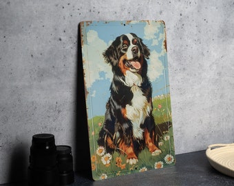 Bernese Mountain Dog Metal Sign, Vintage Style Decor, Dog Lover Gift, Wall Art, Pet Memorabilia
