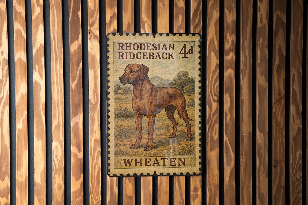 Rhodesian Ridgeback Sign Rhodesian Ridgeback Wheaten Vintage Stamp Style Metal Sign, Rhodesian ...