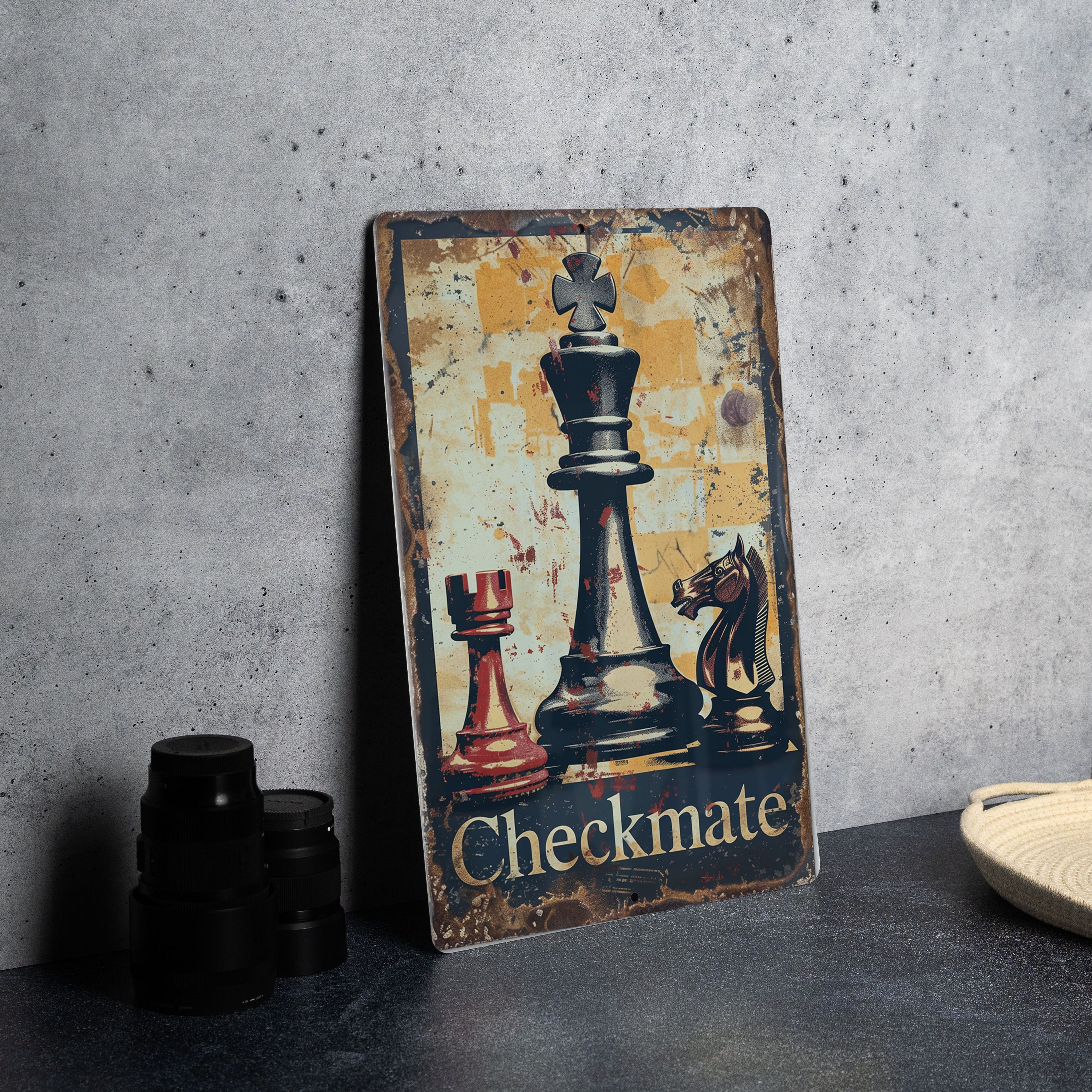 Chess Master Metal Sign: Checkmate Strategy, Vintage Game Decor ...