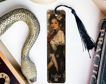 Historical Fiction Bookmark, Legend Text, Metal Bookmark, Book Lover Gift, Unique Reading Accessory