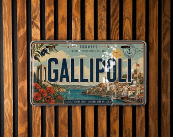 Gallipoli Retro Style License Plate Souvenir Car Tag Turkish Peninsula Travel Landmark Gift