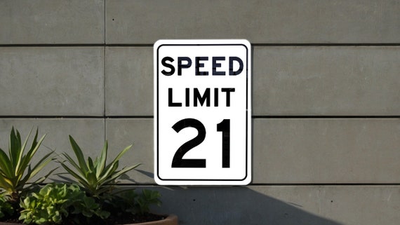 Speed Limit 21 MPH Sign - Precise Speed Regulation Aluminum Sign
