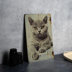 British Shorthair Cat Vintage Metal Sign - Wall Decor, Retro Style, Home Art, Unique Gift, Cat Lover