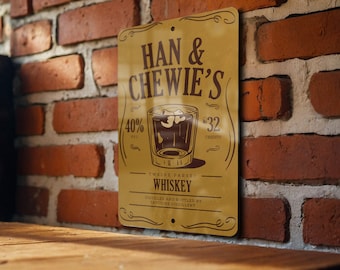 Star Wars Metal Sign, Hans, Chewie, Mancave/Bar Sign, Star Wars Whiskey, Vintage Style Sign